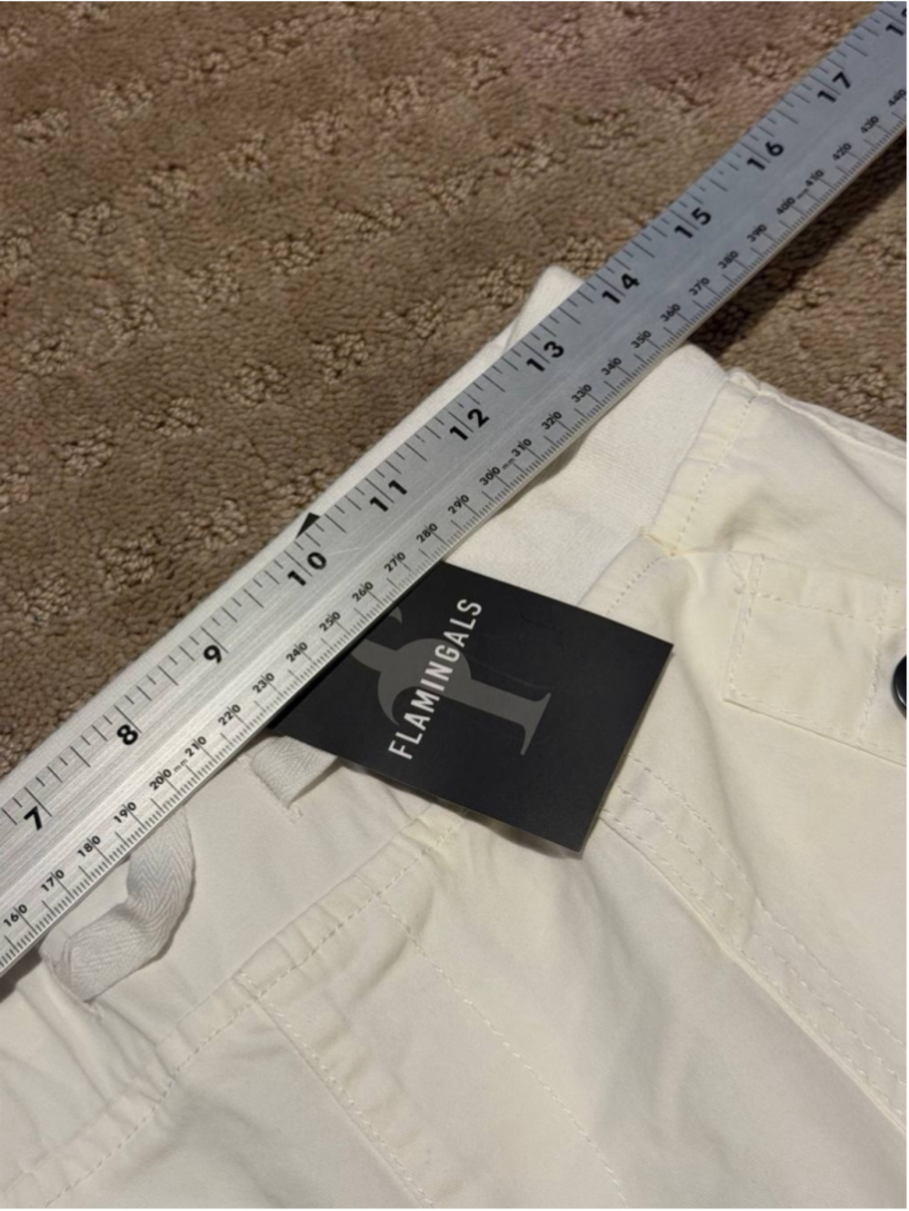 Flamingals Straight Leg Pants Drawstring Waist Mid Rise Casual Solid Seam S - Picture 4 of 6